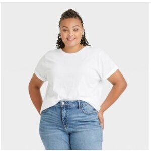Ava & Viv Women's Plus Size Short Sleeve T-Shirt White Size 4X